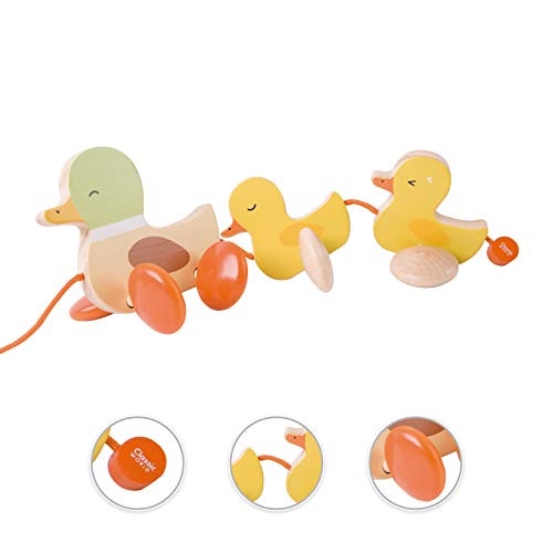 Classic World Pull Along Walking Toys, Wooden Pull Duck Toy for Baby Toddler