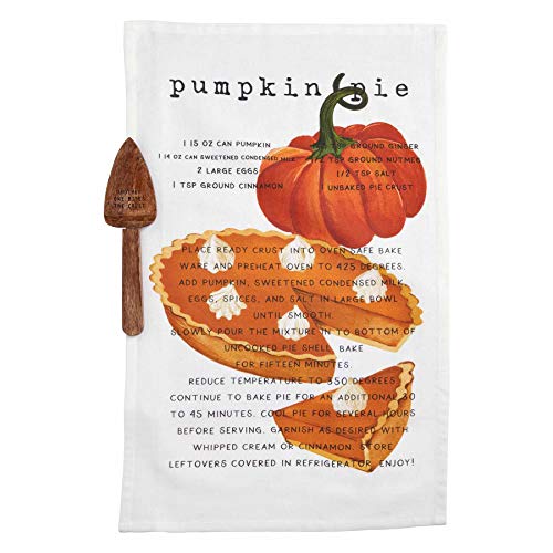 Mud Pie PUMPKIN PIE RECIPE TOWEL SET, server 10"" | towel 26"" x 16 1/2"""