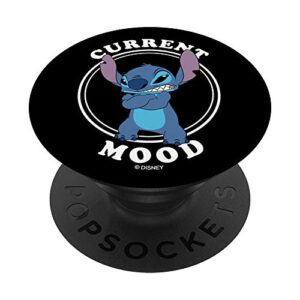 disney lilo and stitch angry stitch current mood popsockets popgrip: swappable grip for phones & tablets
