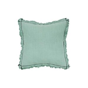 carol & frank cheryl surf blue pillow surf 22" x 22" square soft woven pillow for couch sofa bed chair cotton 22 x 22 surf