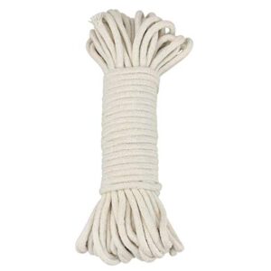 xsheng direct natural cotton rope 1/4 inch craft rope 65 feet long clothesline all purpose rope for diy rope basket/mat as candle replacement wick self watering rope for potted plants