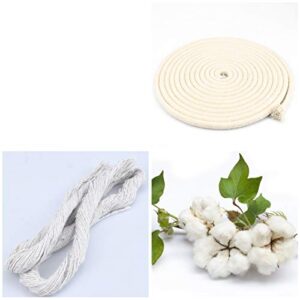 Xsheng Direct Natural Cotton Rope 1/4 Inch Craft Rope 65 Feet Long Clothesline All Purpose Rope for DIY Rope Basket/Mat as Candle Replacement Wick Self Watering Rope for Potted Plants