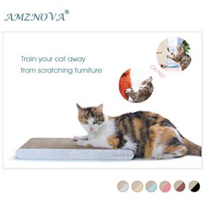 AMZNOVA Cat Scratcher, Cardboard Cat Scratchers, Durable & Recyclable Scratch Pad, Colors Series, Narrow, Glitter Silver