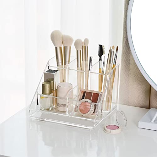 Ettori Makeup Organizer Tray, 6-Compartment Vanity Makeup Organizer for Jewelry, Hair Accessories, Bathroom Counter or Dresser