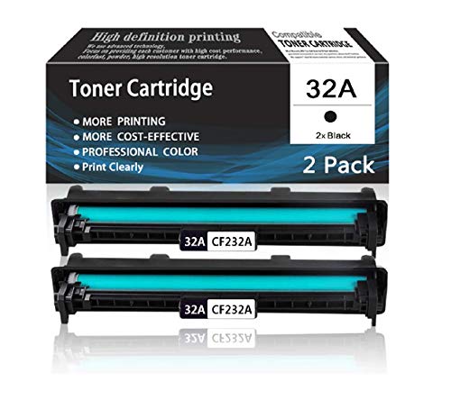 Black 32A | CF232A 2-Pack Drum Unit Toner Cartridge Compatible for HP Printer M203dn M203dw M203d M227sdn M227fdw M230sdn M230fdw M227fdn Drum Cartridge,Sold by AcToner.