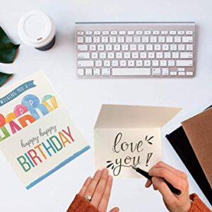 Spark Ink Happy Birthday Cards Assortment with Envelopes, 50pcs Large Mixed Greeting Happy Birthday Card Set for Kids & Adults, Blank Inside, 4x6in Unique Bday Cards in Bulk, Assorted Variety Box Pack