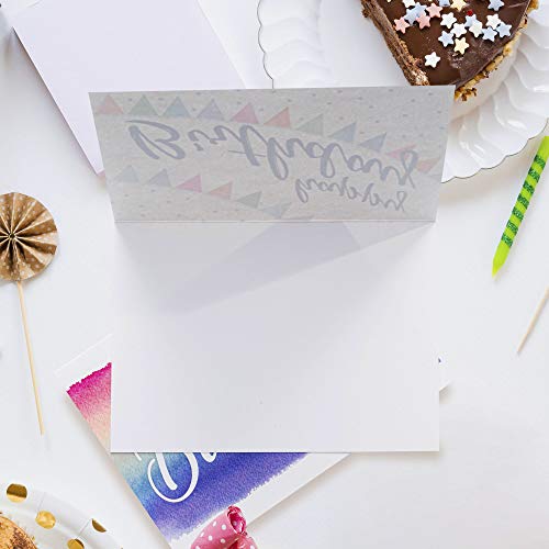 Spark Ink Happy Birthday Cards Assortment with Envelopes, 50pcs Large Mixed Greeting Happy Birthday Card Set for Kids & Adults, Blank Inside, 4x6in Unique Bday Cards in Bulk, Assorted Variety Box Pack
