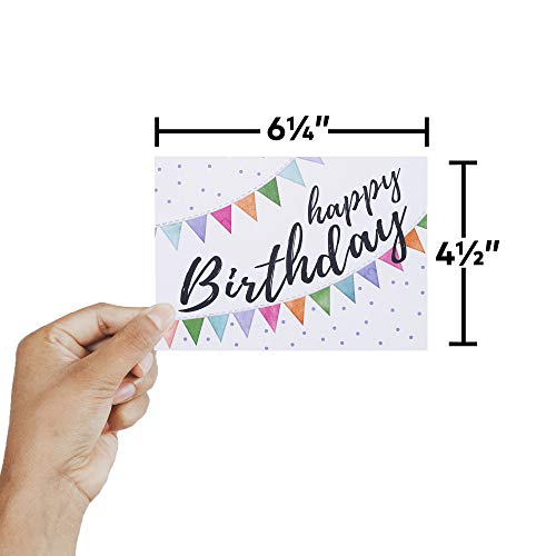 Spark Ink Happy Birthday Cards Assortment with Envelopes, 50pcs Large Mixed Greeting Happy Birthday Card Set for Kids & Adults, Blank Inside, 4x6in Unique Bday Cards in Bulk, Assorted Variety Box Pack