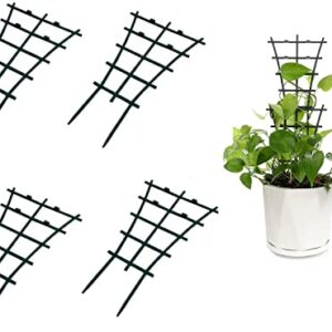 Feitore Mini Plant Trellis Garden Trellis for Climbing Plants Outdoor Plastic Superimposed Potted Plant Support Flower Supports (4 Pcs)