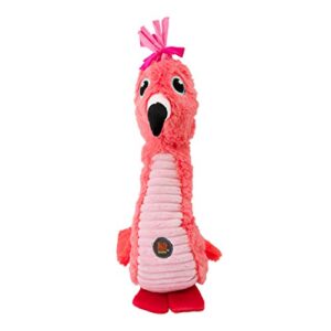 charming pet absurd burds pink flamingo dog toy - squeeze and shake for unique silly sound to entice interactive play