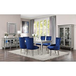 Acme Furniture Varian Dining Table, Mirrored & Antique Platinum