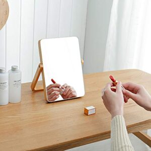 ZOROSY Wood Table Vanity Makeup Mirrors - Rectangle Wall-Mounted Mirrors Desk Mirrors for Living Room Bedroom Birthday Gifts