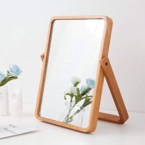 zorosy wood table vanity makeup mirrors - rectangle wall-mounted mirrors desk mirrors for living room bedroom birthday gifts