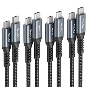 nimaso usb c to usb c fast charging cable 60w 4-pack[10ft+6.6ft+3.3ft+1ft], usb type c charger cord compatible with samsung galaxy s21/s21+/s20+ ultra note 20, pixel 4/3 xl, macbook air ipad pro 2020