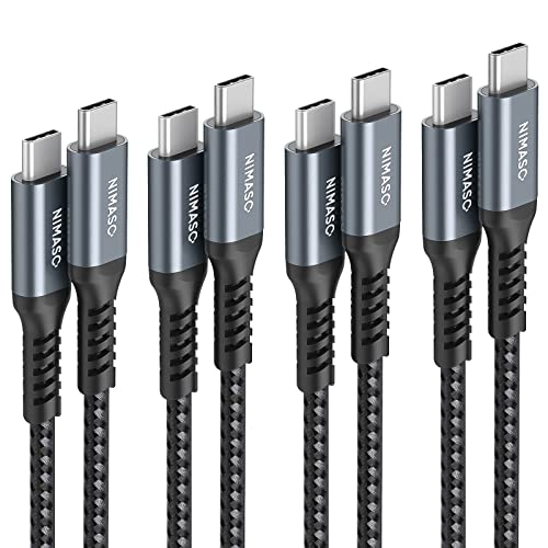 NIMASO USB C to USB C Fast Charging Cable 60W 4-Pack[10ft+6.6ft+3.3ft+1ft], USB Type C Charger Cord Compatible with Samsung Galaxy S21/S21+/S20+ Ultra Note 20, Pixel 4/3 XL, MacBook Air iPad Pro 2020