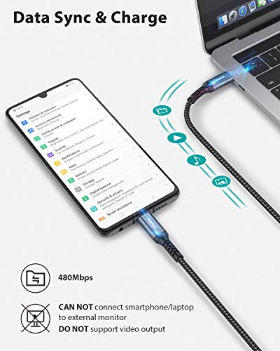 NIMASO USB C to USB C Fast Charging Cable 60W 4-Pack[10ft+6.6ft+3.3ft+1ft], USB Type C Charger Cord Compatible with Samsung Galaxy S21/S21+/S20+ Ultra Note 20, Pixel 4/3 XL, MacBook Air iPad Pro 2020