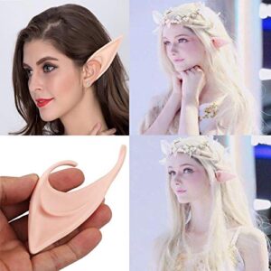 6 Pairs Fairy Pixie Elf Ears,Latex Fairy Pixie Elf,Fairy Goblin Vampire Elven Ears for Cosplay Halloween Christmas Any Themed Party (2 Sizes,3 Colors)