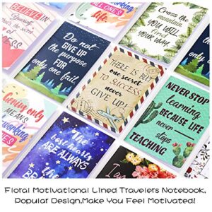 20 Pieces Floral Inspirational Notebooks Small Pocket Notepads Mini Cute Motivational Journal Dairy Notebook Positive Inspiring Notebook for Office School Home Travel Supplies, 10 Styles