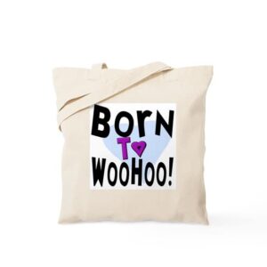 cafepress born to woohoo! (2 sided) tote bag natural canvas tote bag, reusable shopping bag