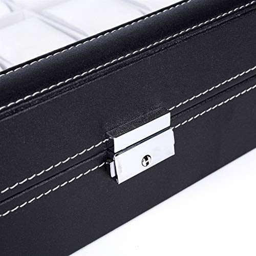 Watch Box 24 Slot Elegant Portable Black Watch Collection Box Case Organizer for Storage Display Holds Watches Jewelry for Men & Women