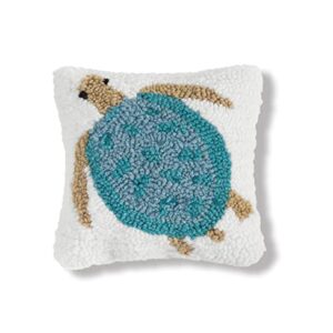 C&F Home Turtle Petite Hooked Pillow 8" X 8" Square Soft Woven Throw Pillow for Couch Sofa Bed Chair Acrylic 8 x 8 Blue