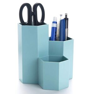 bivisen desk pencil holder, polystyrene desktop pen cup stationery supplies organizer caddy for office, makeup brush holder for vanity table (blue)