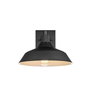 globe electric 44569 outdoor or indoor wall sconce, matte black, outdoor lighting modern, farmhouse, wall lighting, front porch décor, outdoor light fixture, kitchen sconces wall lighting