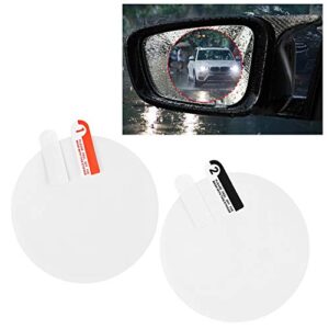 Acouto Car Rearview Mirror Film 80mm Transparent Car Rear View Mirror Anti Fog Rainproof Waterproof HD Clear PET Protective Film Sticker 2pcs Rounded