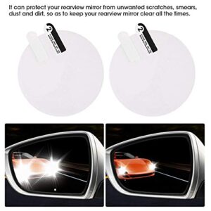 Acouto Car Rearview Mirror Film 80mm Transparent Car Rear View Mirror Anti Fog Rainproof Waterproof HD Clear PET Protective Film Sticker 2pcs Rounded