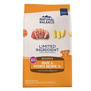 natural balance limited ingredient small-breed adult grain-free dry dog food, duck & potato recipe, 4 pound (pack of 1)