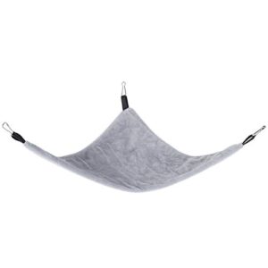 Tnfeeon Small pet Triangle Hammock, Squirrel Hamster Sugar Glider Guinea Pig Hanging Bed Nest Comfortable(Gray)