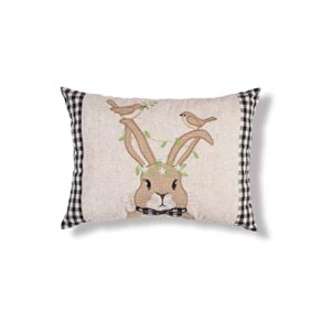 c&f home bunny birds lumber pillow tan 13" x 18" spring soft woven pillow with filling for couch sofa bed chair cotton 13 x 18 tan