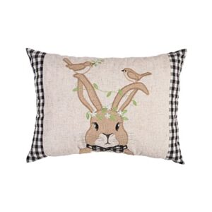 C&F Home Bunny Birds Lumber Pillow Tan 13" X 18" Spring Soft Woven Pillow with Filling for Couch Sofa Bed Chair Cotton 13 x 18 Tan