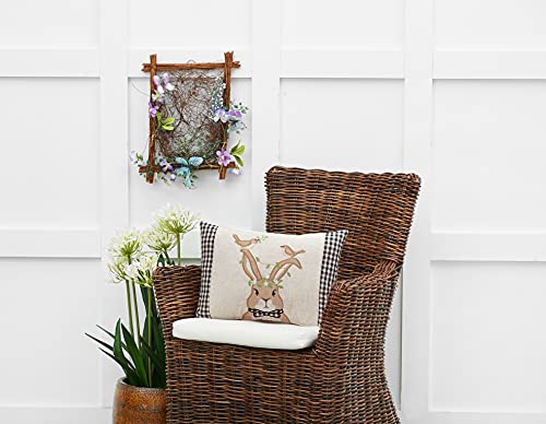 C&F Home Bunny Birds Lumber Pillow Tan 13" X 18" Spring Soft Woven Pillow with Filling for Couch Sofa Bed Chair Cotton 13 x 18 Tan