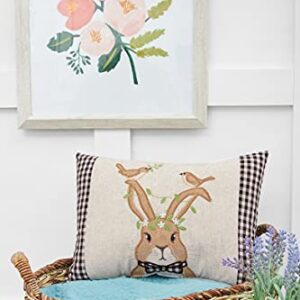 C&F Home Bunny Birds Lumber Pillow Tan 13" X 18" Spring Soft Woven Pillow with Filling for Couch Sofa Bed Chair Cotton 13 x 18 Tan