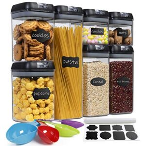 airtight food storage containers kitchen-cereal-organization - mckain 7 pieces bpa free plastic pantry container set with 24 labels and spoon set