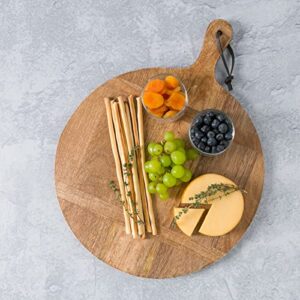 heritage lace artisan wood 14" serving charcuterie board, natural, 35 (fh-040)