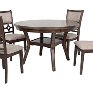 New Classic Furniture Mitchell 5-Piece Dining Set with 1 Table and 4 Chairs, Brown Cherry