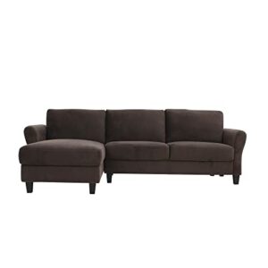 lifestyle solutions rolled arms sectional sofa, coffee