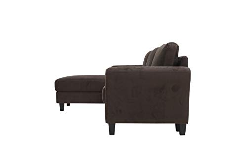 LifeStyle Solutions Rolled arms Sectional Sofa, Coffee