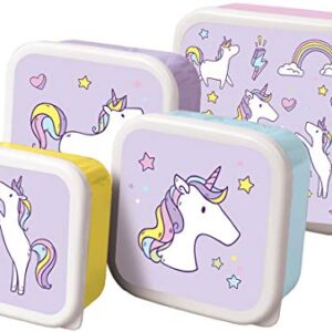 Fizz Creations for iscream Set of 4 Sweet Unicorn Nesting Reuseable Containers