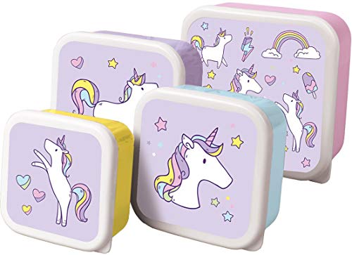 Fizz Creations for iscream Set of 4 Sweet Unicorn Nesting Reuseable Containers