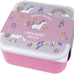 Fizz Creations for iscream Set of 4 Sweet Unicorn Nesting Reuseable Containers