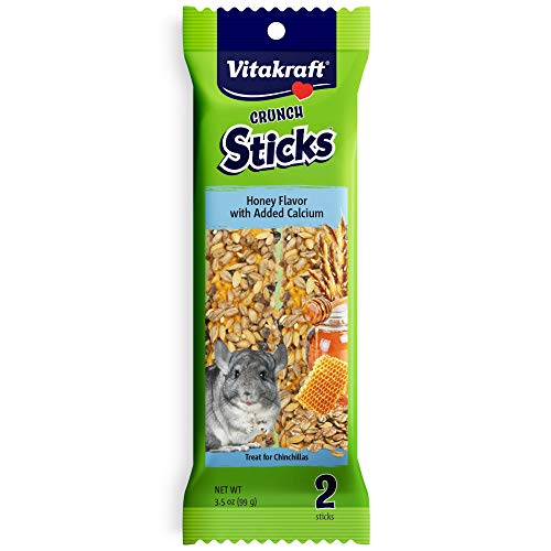 Vitakraft Crunch Sticks Chinchilla Treat - Honey with Added Calcium - Chinchilla Chew Sticks