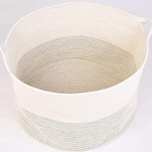 INDRESSME XXX Large Woven Rope Basket (Set of 2)-Storage Basket with Handles Decorative Hamper for Blankets Pillows or Laundry