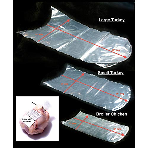 Stromberg's Heat Shrink Bags Large Turkey Bags-25 Clear Freezer Safe, 18"x32"