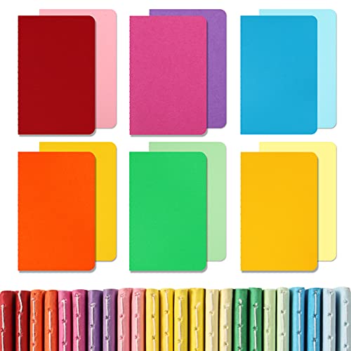 EOOUT 24pcs Mini Notebooks, Small Pocket Notebooks, Journals for Kids, Lined Notepad, 3.5"x5.5", 12 Colors for Students, Traveler, School Supplies