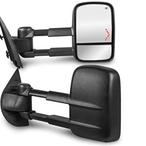 MOSTPLUS Power Heated Towing Mirrors Compatible for 2008-2013 Chevy Silverado Suburban Tahoe GMC Serria Yukon with Arrow Signal Light (Set of 2)