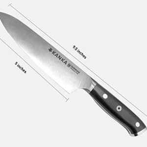 KANKA Grill 5" Utilility Kitchen Knife - Professional German Stainless Steel With Premium Fiberglass Handle, Razor Sharp, 4 ounces