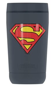 thermos superman classic logo shield, guardian collection stainless steel travel tumbler, vacuum insulated & double wall, 12oz